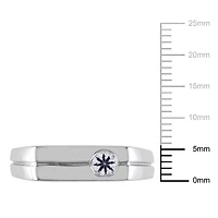 Miabella 1/3 Carat T.G.W. White Sapphire Sterling Silver Men's Ring
