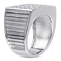 Miabella 1-4/5 Carat T.G.W. Created White Sapphire Sterling Silver Men's Ring