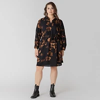 Devoted Long sleeve collared midi dress