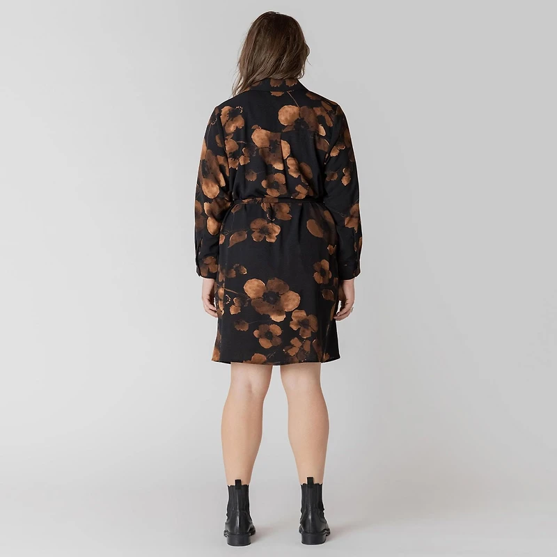 Devoted Long sleeve collared midi dress