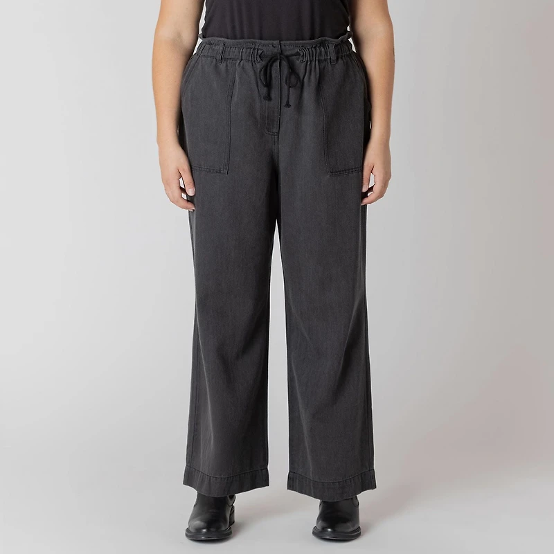 Devoted Pantalon en denim droit avec taille élastique