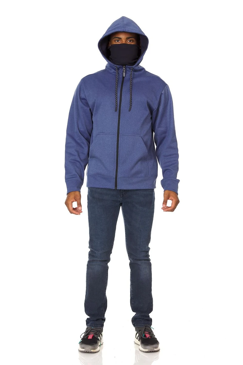 Chandail à capuchon en molleton Ninja Tech à fermeture à glissière toute longueur pour homme avec masque Swiss Tech