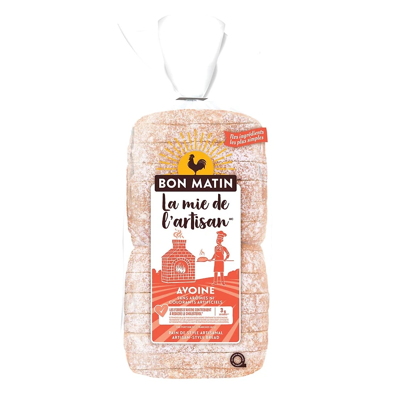 Bon Matin™ Artisan-Style  Oatmeal Sliced Bread, 600 g