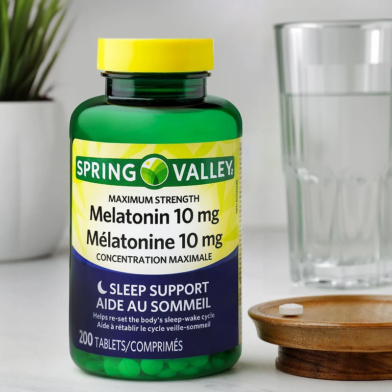 Spring Valley Mélatonine 10 mg, Concentration maximale 200 Comprimés