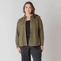 Devoted long sleeve button up thermal knit top