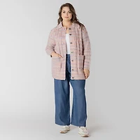 Devoted cardigan à manches longues boutonné en maille torsadée