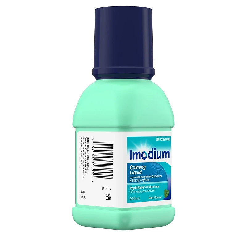 IMODIUM® Liquide apaisant, efficace de la diarrhée, à saveur de menthe. 240 ml