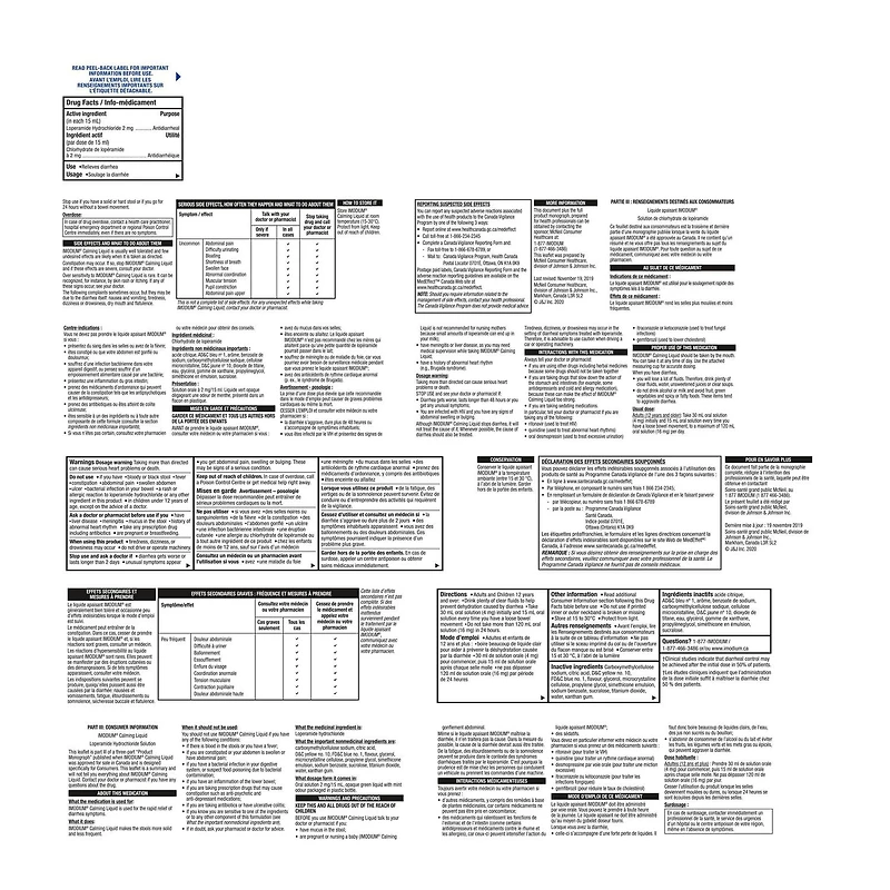Imodium Calming Liquid for Diarrhea Relief, Mint Flavour, 240 mL