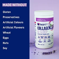 LEANFIT COLLAGEN & SLEEP™ Latte bleu à la lavande – 7 g de collagène + 200 mg de magnésium + 3 mg de mélatonine + 10 mg d’ashwagandha – Améliore le sommeil et réduit les effets du décalage horaire – 25 portions, pot de 206 g