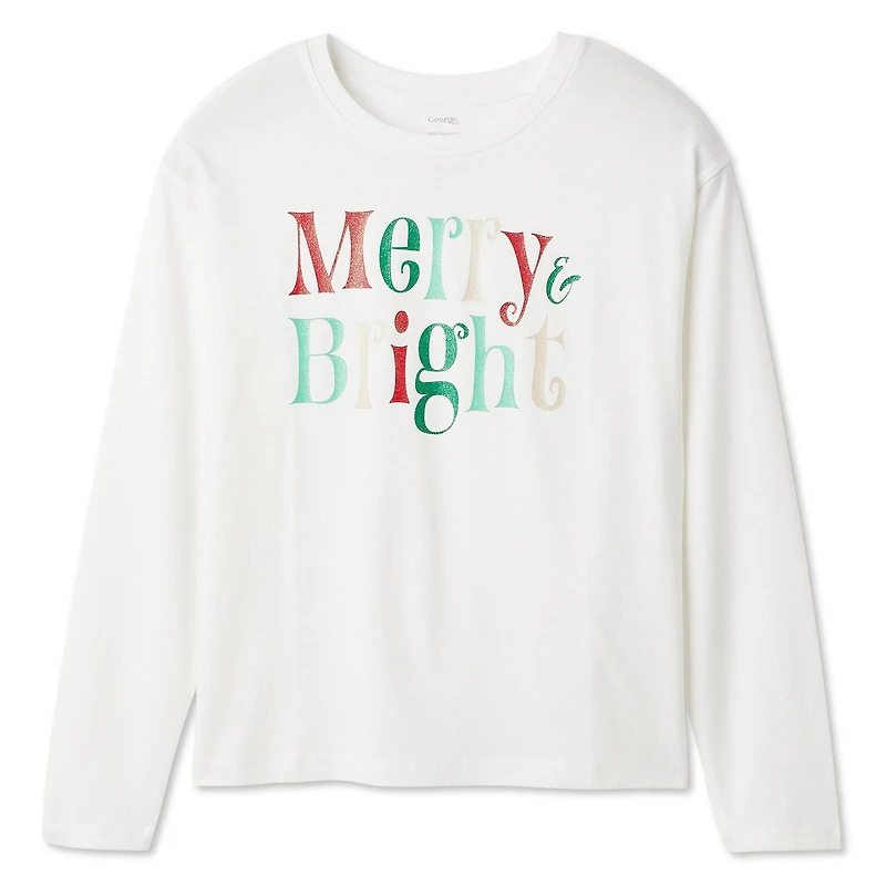 George Girls' Long-Sleeve Holiday T-Shirt