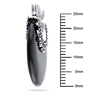 Anneaux d'oreille Asteria avec onyx noirs 4-5/8 CT PBT en argent sterling