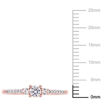 Miabella 1/3 Carat T.G.W. Created White Sapphire And Diamond-Accent Rose-Plated Sterling Silver Promise Ring