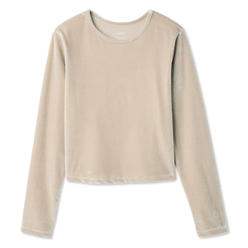 George Girls' Velour Long-Sleeve Top