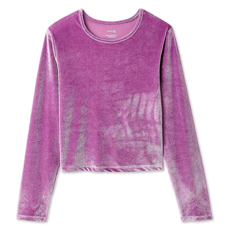 George Girls' Velour Long-Sleeve Top