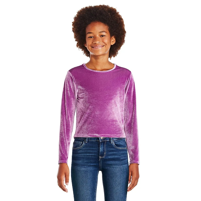 Haut en velours à manches longues George pour filles