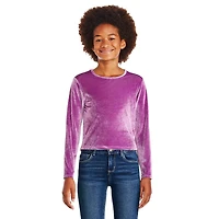 Haut en velours à manches longues George pour filles