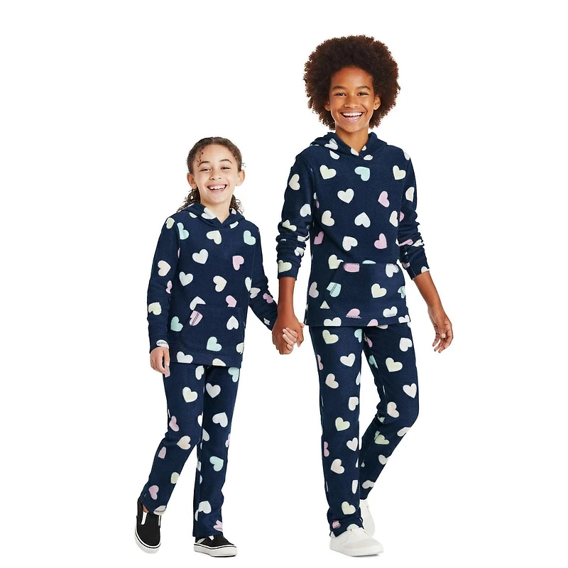 Haut à capuchon en micropolaire imprimé sport George pour filles