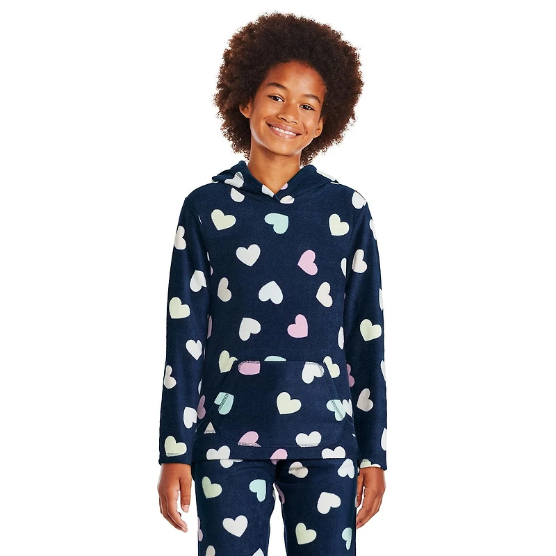 Haut à capuchon en micropolaire imprimé sport George pour filles