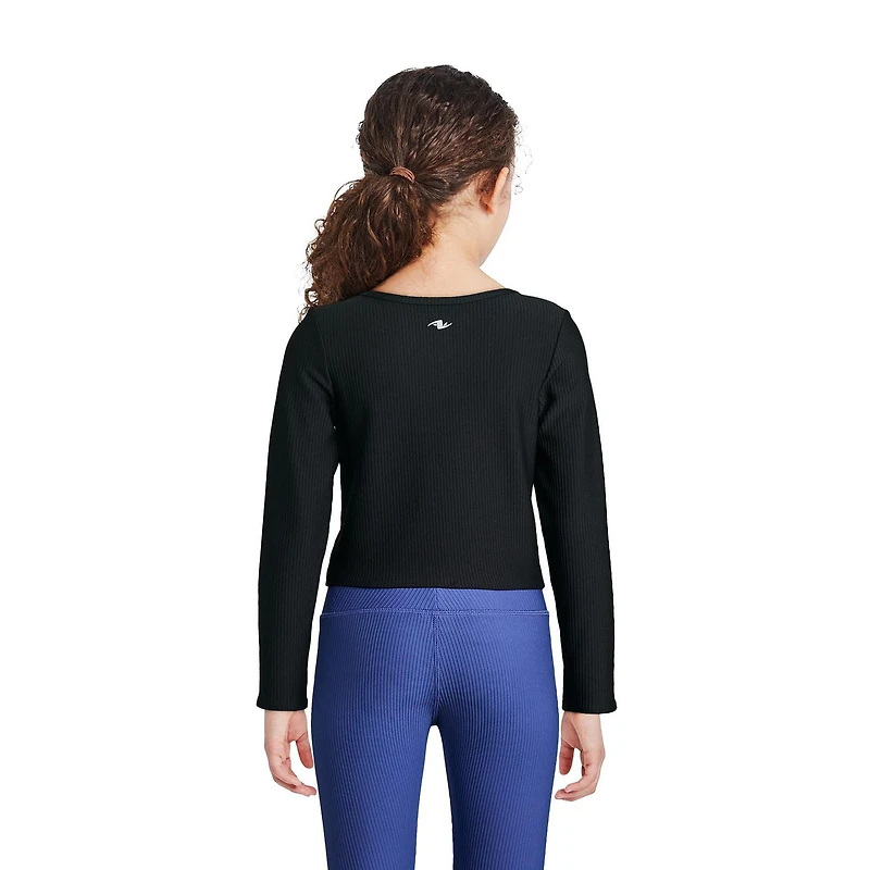 Athletic Works Girls' Long Sleeve Rib Top