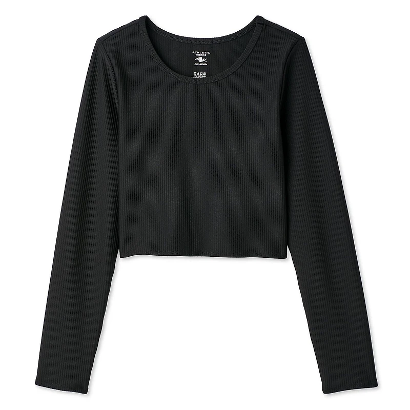Athletic Works Girls' Long Sleeve Rib Top