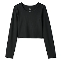 Athletic Works Girls' Long Sleeve Rib Top