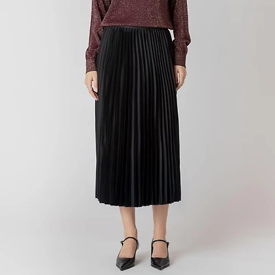 Devoted jupe midi plissée à taille élastique