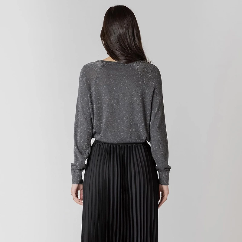 Devoted long sleeve lurex sweater