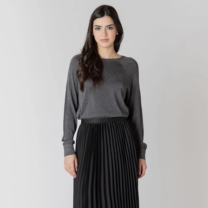 Devoted long sleeve lurex sweater