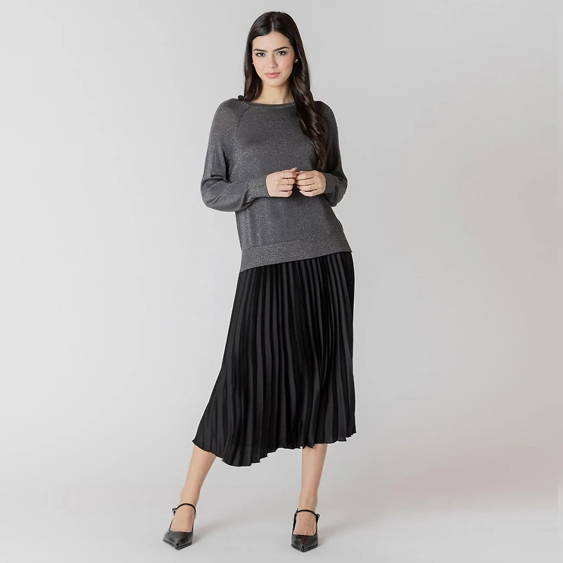 Devoted long sleeve lurex sweater