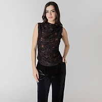 Devoted mock neck sleeveless top