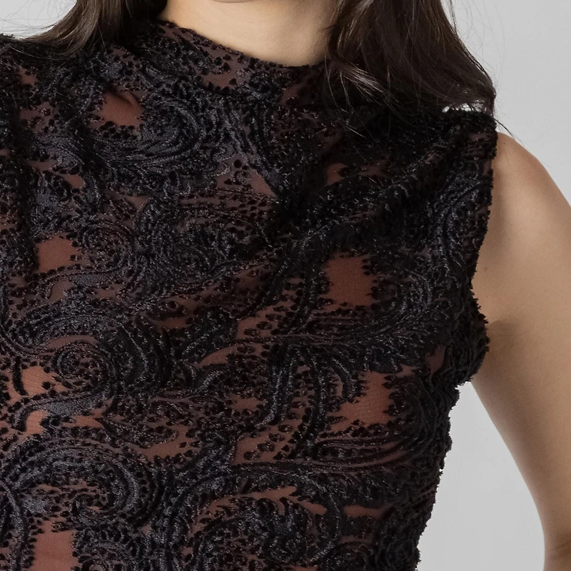 Devoted mock neck sleeveless top