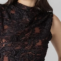 Devoted mock neck sleeveless top