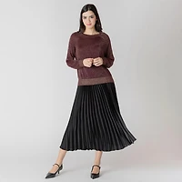Devoted jupe midi plissée à taille élastique