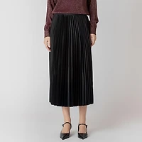 Devoted pleated midi skirt with elastic waist