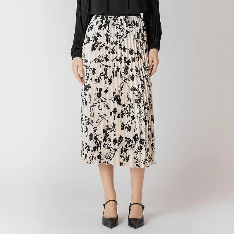 Devoted jupe midi plissée à taille élastique