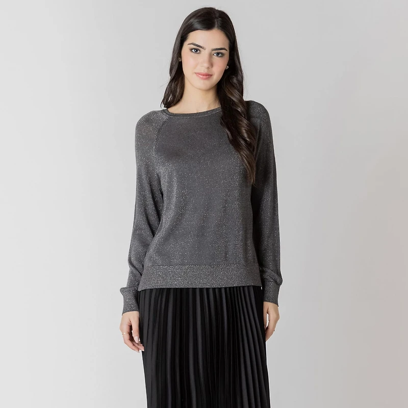 Devoted long sleeve lurex sweater