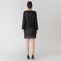 Devoted long sleeve sequin mini dress
