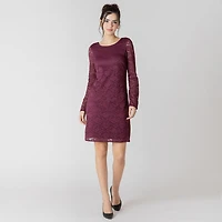 Devoted long sleeve open back lace dress