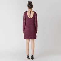 Devoted long sleeve open back lace dress