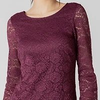 Devoted long sleeve open back lace dress