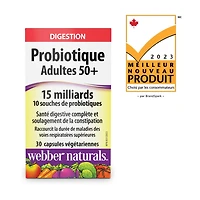 Webber Naturals Probiotique Adultes 50+ 15 milliards