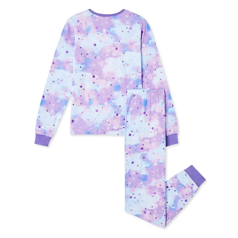 George Girls' Long Sleeve Tee and Pant Pajamas 2-Piece Set