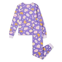 George Girls' Long Sleeve Tee and Pant Pajamas 2-Piece Set