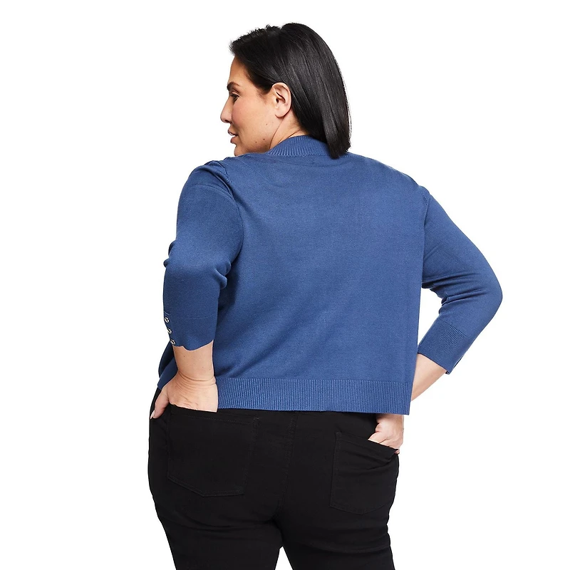 Veste courte en tricot avec manches aux coudes Iyla Plus pour femmes