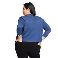 Veste courte en tricot avec manches aux coudes Iyla Plus pour femmes