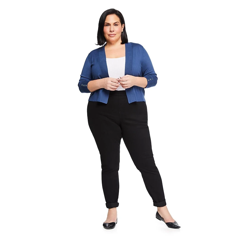 Veste courte en tricot avec manches aux coudes Iyla Plus pour femmes