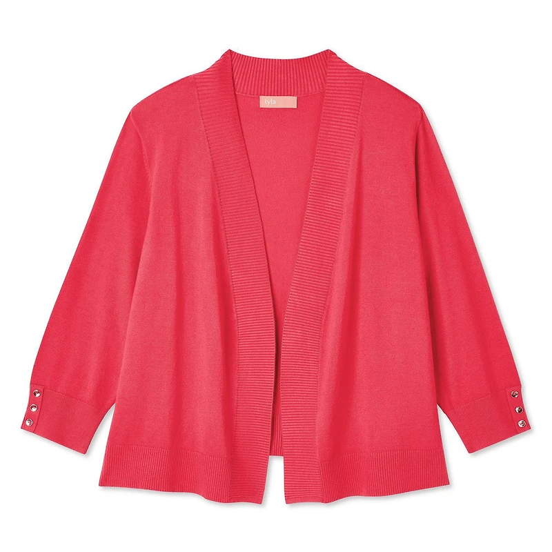 Veste courte en tricot avec manches aux coudes Iyla Plus pour femmes