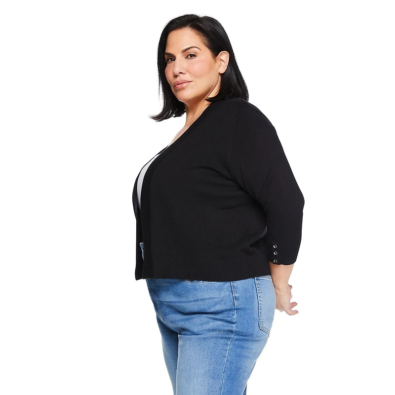 Veste courte en tricot avec manches aux coudes Iyla Plus pour femmes