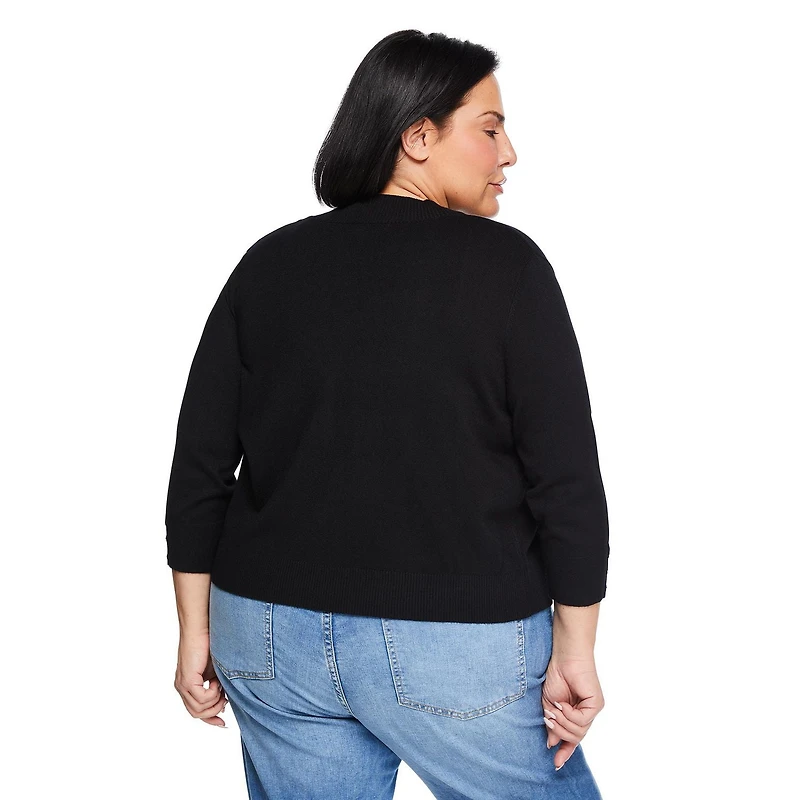 Veste courte en tricot avec manches aux coudes Iyla Plus pour femmes