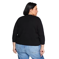 Veste courte en tricot avec manches aux coudes Iyla Plus pour femmes